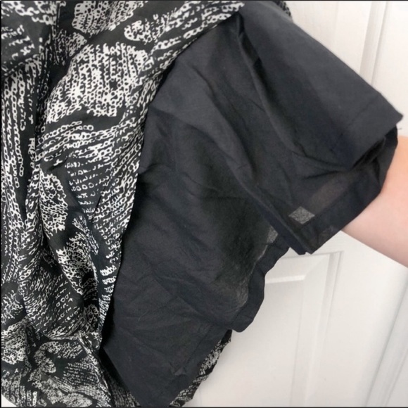 {SOLD} NWT NEW VETIVER Midi Black Pattern Dress V Neck 4 - Picture 9 of 12